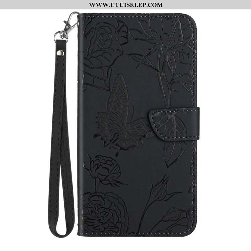 Etui Folio do Xiaomi 13 Lite Motyle I Smycz